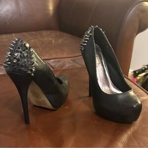 bebe Black Studded Heels